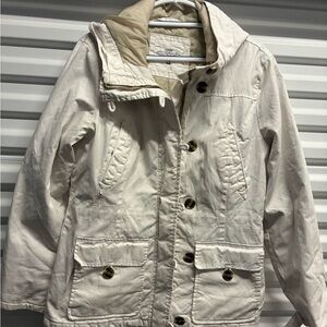 H&M Cream Utility Jacket with Hood